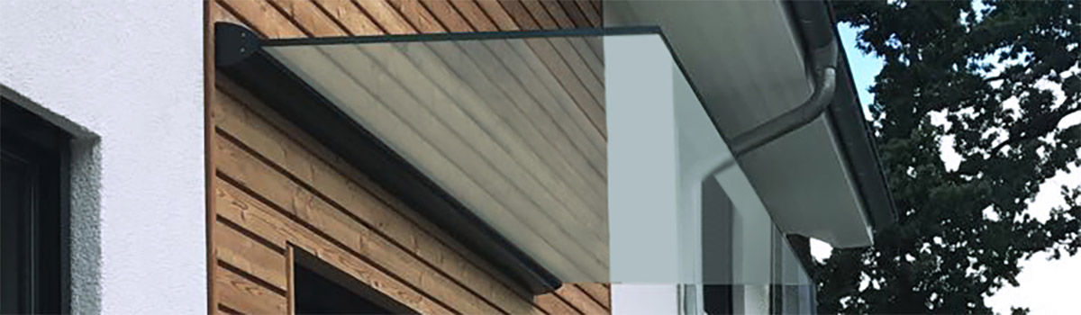 Glas Vordach Stiff Plus