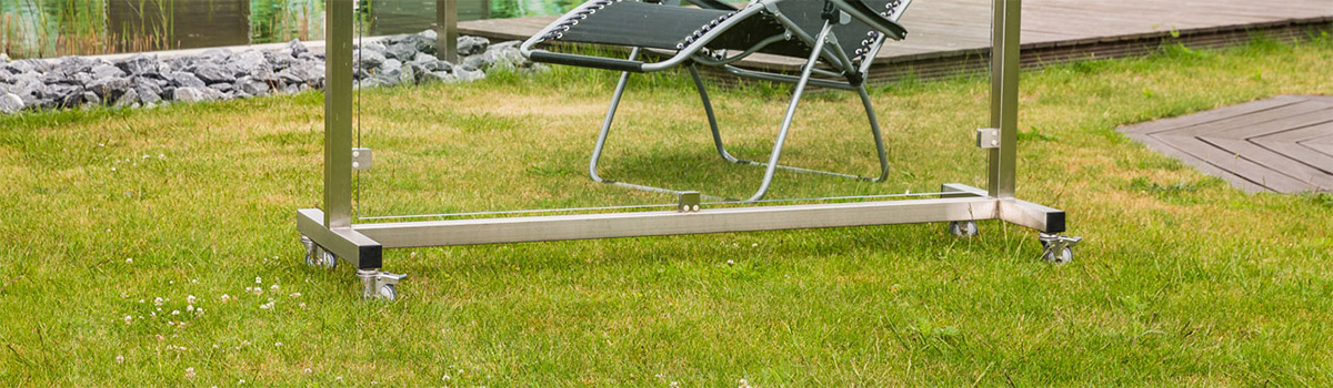 mobiler Windschutz aus Glas
